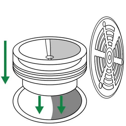 Measuring the inside diameter of a floor drain opening