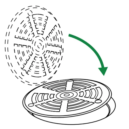 Replacing the original drain grate over the installed Green Drain