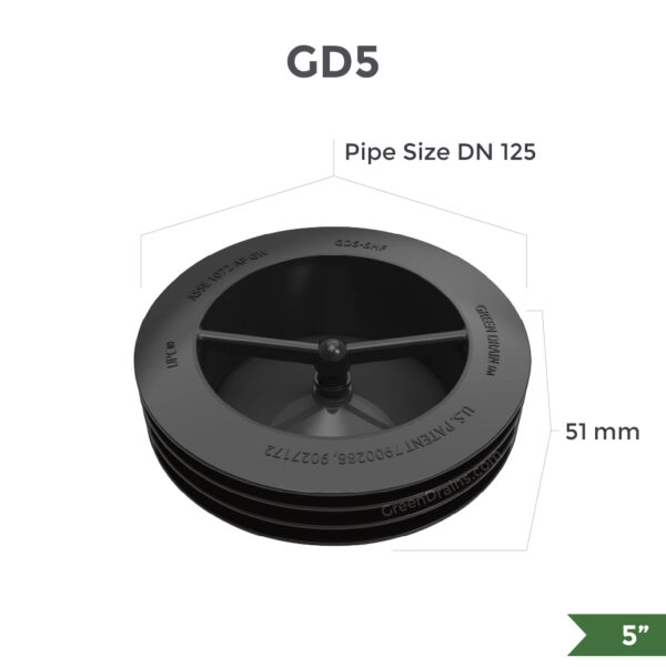 Green Drain GD5 waterless trap seal for 5-inch floor drains