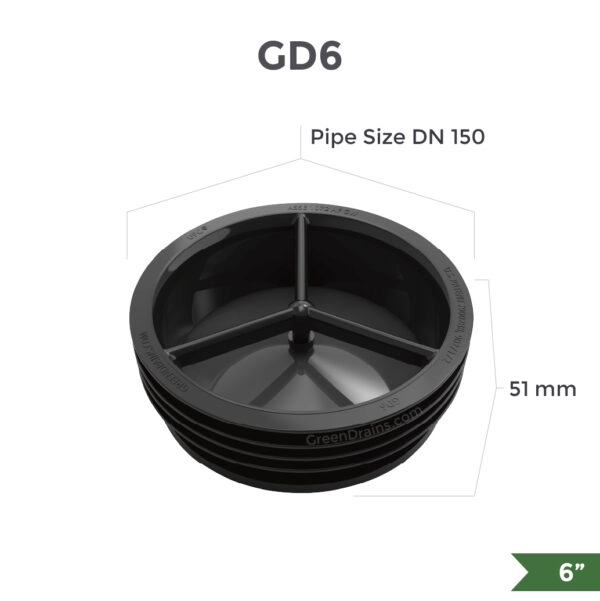 Green Drain GD6 waterless trap seal for 6-inch industrial drains